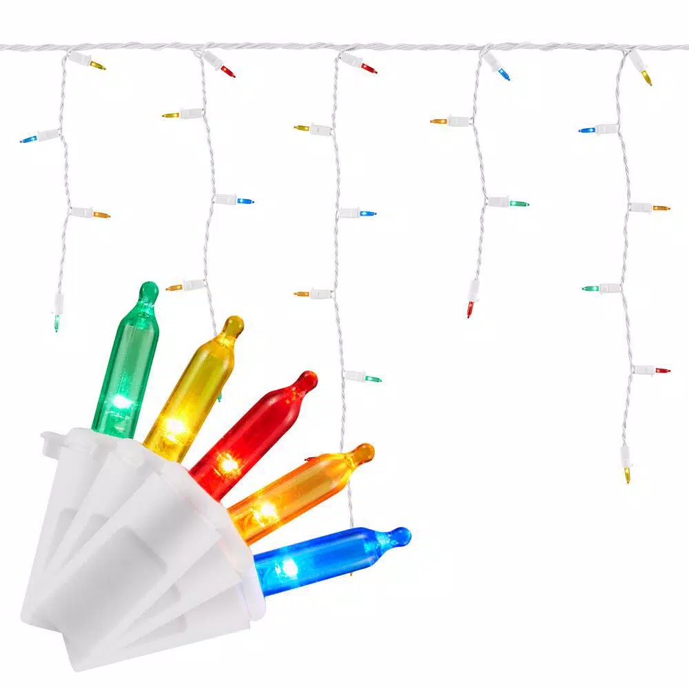 Home Accents Holiday 300 Multi-Color LED Smooth Mini Icicle Lights, Constant On, 2-Pack