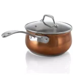 Oster Carabello 2.6 Qt. Stainless Steel Nonstick Saucepan with Glass Lid, Copper thumbnail 2