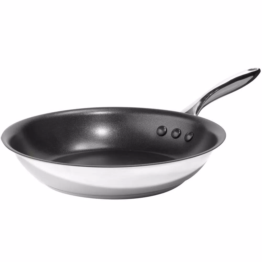 Ozeri Earth Pan ETERNA 12 in. Stainless Steel Nonstick Frying Pan, Black Interior