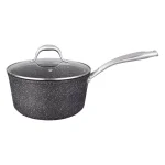 MasterPan Granite Ultra 2 qt. Cast Aluminum Nonstick Saucepan with Glass Lid, Black thumbnail 3