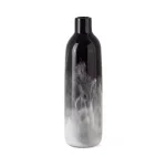 IMAX Worldwide Home PGA TOUR Mulligan Large Art Glass Vase, Smoky Gray and Black Cylindrical Table Vase thumbnail 1