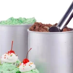 Nostalgia ICMW200DBL 4 Qt. Electric Double Flavor Ice Cream Maker, Brown Wood Grain thumbnail 3