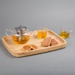 Creative Home Natural Bamboo Rectangular Serving Tray, 11 x 14 inch Coffee Tea & Dessert Platter thumbnail 2