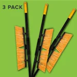 Alpine Industries 24 in. Yellow Indoor Outdoor Push Broom, Heavy Duty Multi-Surface (3-Pack) thumbnail 6