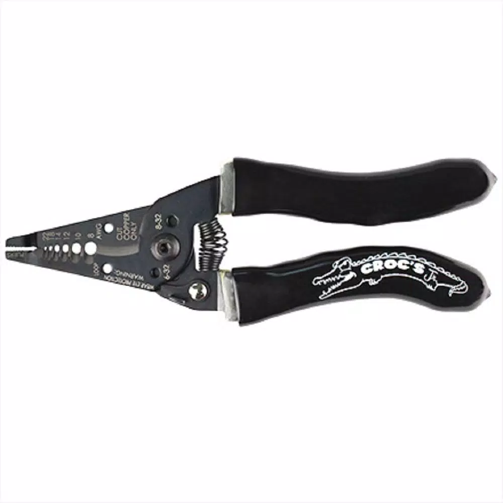 Rack-A-Tiers Croc's Jr. Needle Nose Wire Strippers, 8-22 AWG, Ergonomic Rubber Grip