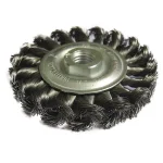 Robtec 4 in. Stainless Steel Twisted Knot Wire Wheel Brush, 5/8"-11 Threaded Arbor thumbnail 2
