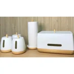 Jiallo European Collection 5-Piece Kitchen Storage Set - White Plastic Canisters & Bread Box thumbnail 5