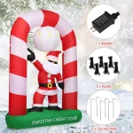 Costway 7.5 ft. Christmas Inflatable Santa Claus Archway Yard Decoration with Lights thumbnail 5