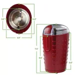 Ovente 2.5 oz. Electric Coffee Grinder, 150W Stainless Steel Blades, Maroon thumbnail 8