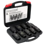 Powerbuilt Deluxe Axle Nut Socket Set, 9-Piece Impact Rated Chrome Vanadium Kit thumbnail 1