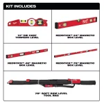Milwaukee REDSTICK Magnetic Box and Torpedo Level Set with 48 in. Storage Bag thumbnail 2