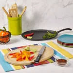 Unbranded 9 in. Oval Cast Iron Sizzler Set with Wood Trivet, Pre-Seasoned 2-Piece Skillet Set thumbnail 2