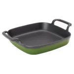 Bayou Classic Enameled Cast Iron Baking Dish, Cypress Green, 10.24 x 11.5 in thumbnail 1
