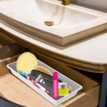 Lavish Home White Plastic Drawer Organizer Tray with Non-Slip Rubber Liner thumbnail 4