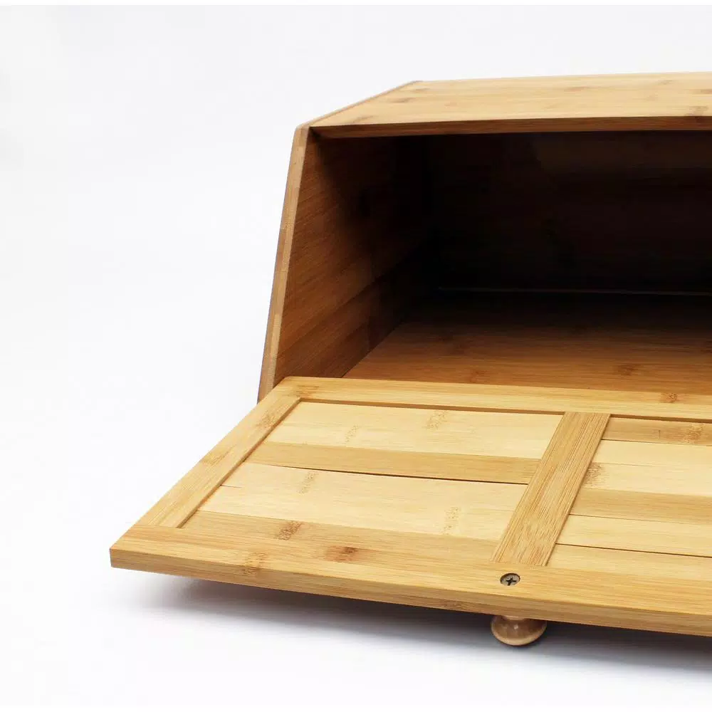 BergHOFF Natural Bamboo Bread Box - 16" x 7" x 4" Eco-Friendly Kitchen Storage