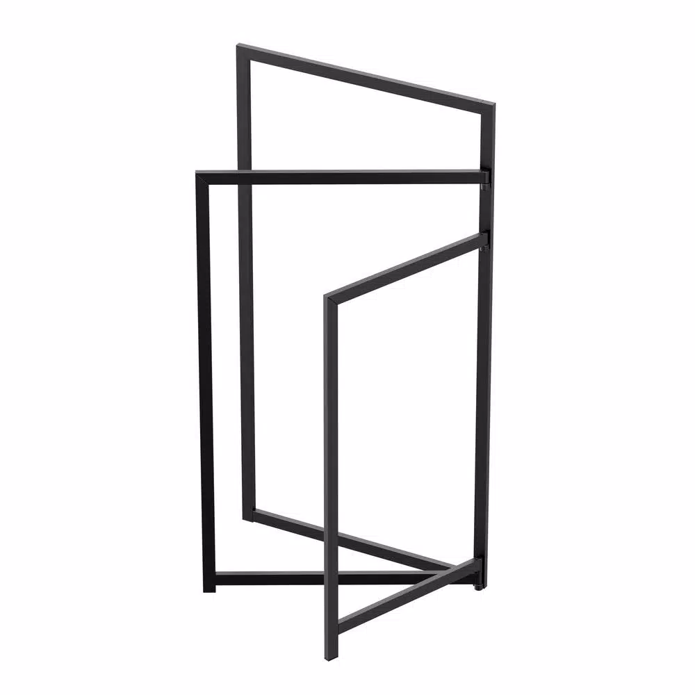 Gatco 3-Tier Freestanding Rectangle Towel Rack, Matte Black