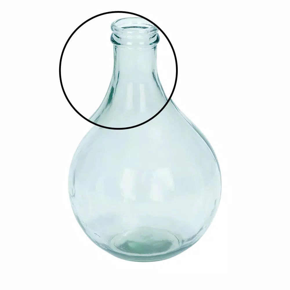 LITTON LANE 17 in. Clear Glass Decorative Cylinder Spouted Vase