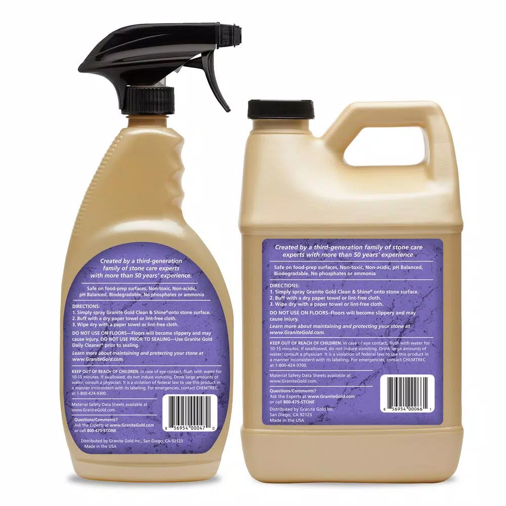 Granite Gold Clean and Shine Value Pack - Granite Cleaner and Polish for Natural Stone and Quartz