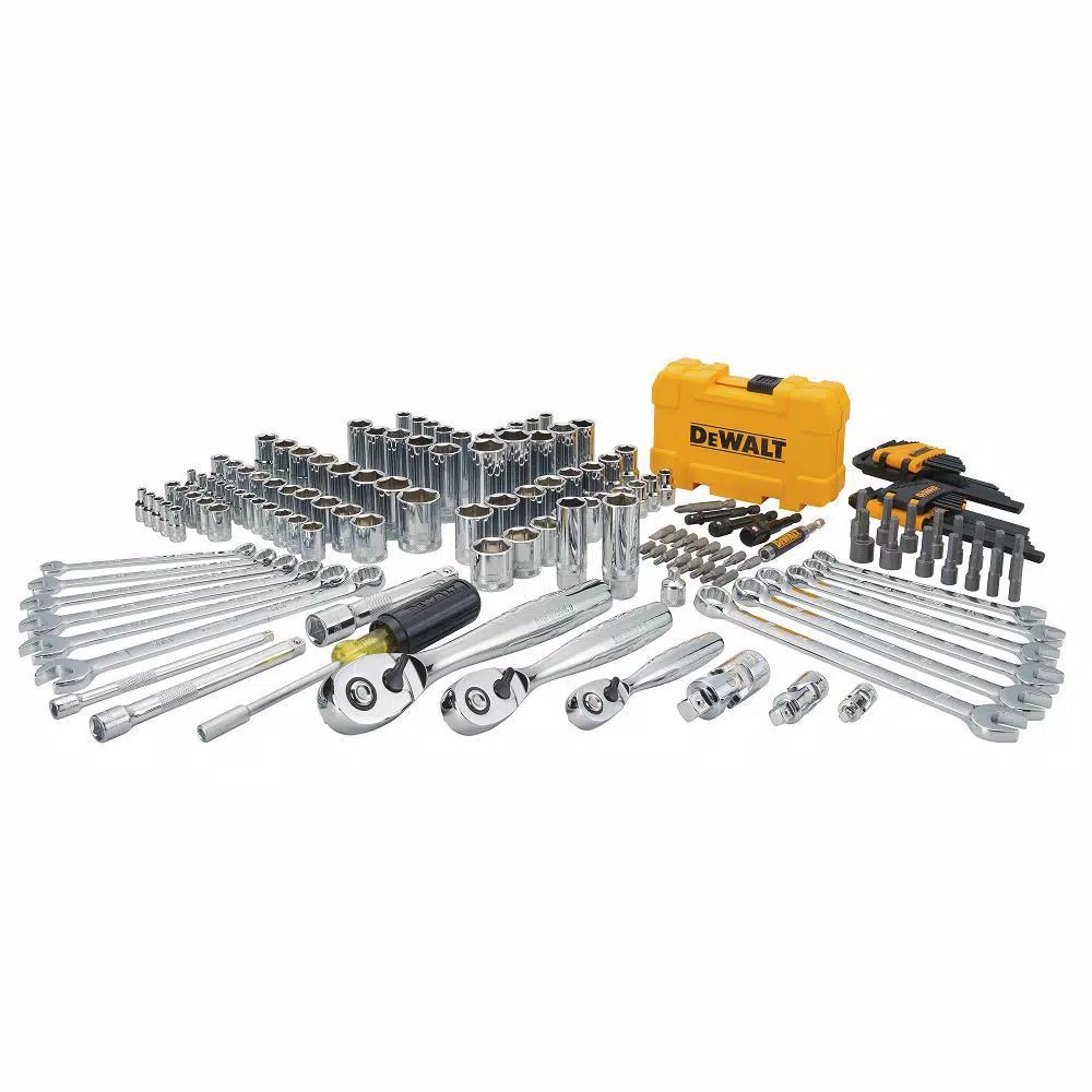 DEWALT 168-Piece Mechanics Tool Set with 1/4 in., 3/8 in., and 1/2 in. Drive Ratchets and Sockets