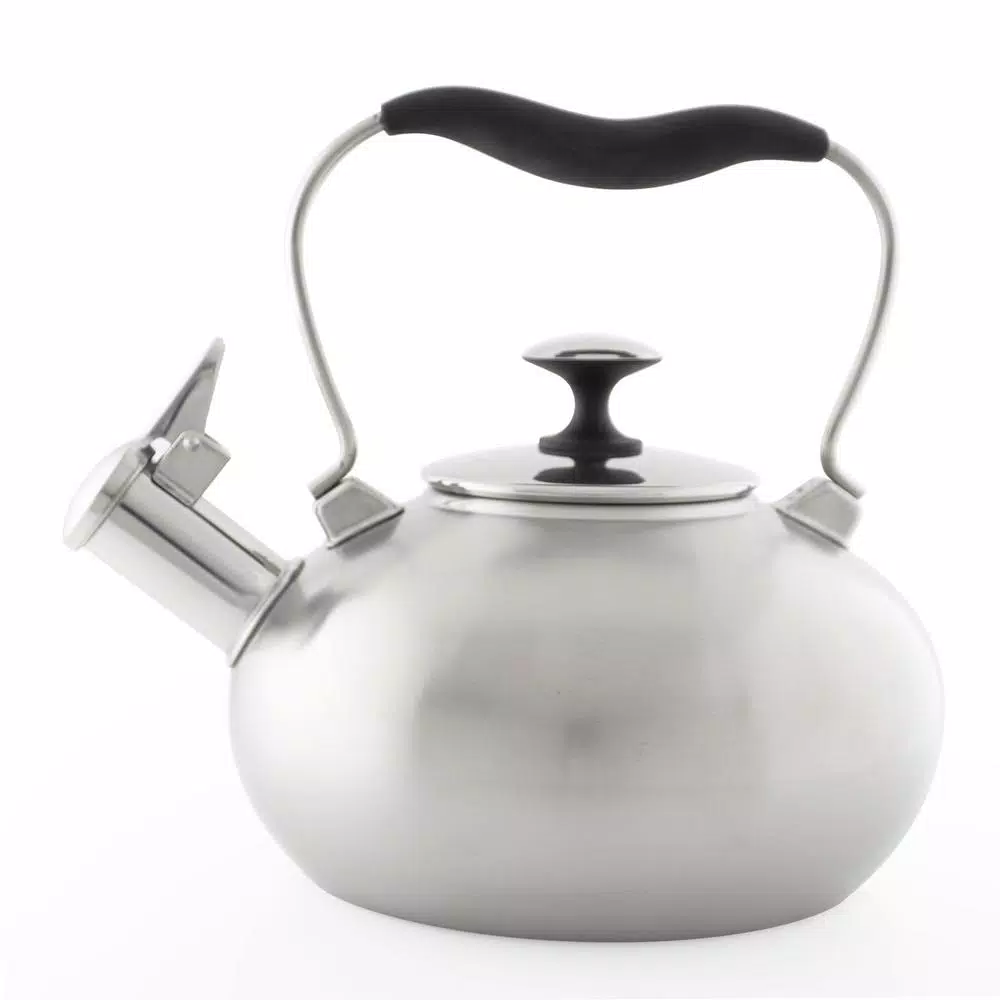 Chantal Tulip 7.2-Cup Stainless Steel Tea Kettle, Brushed Finish, Induction Compatible