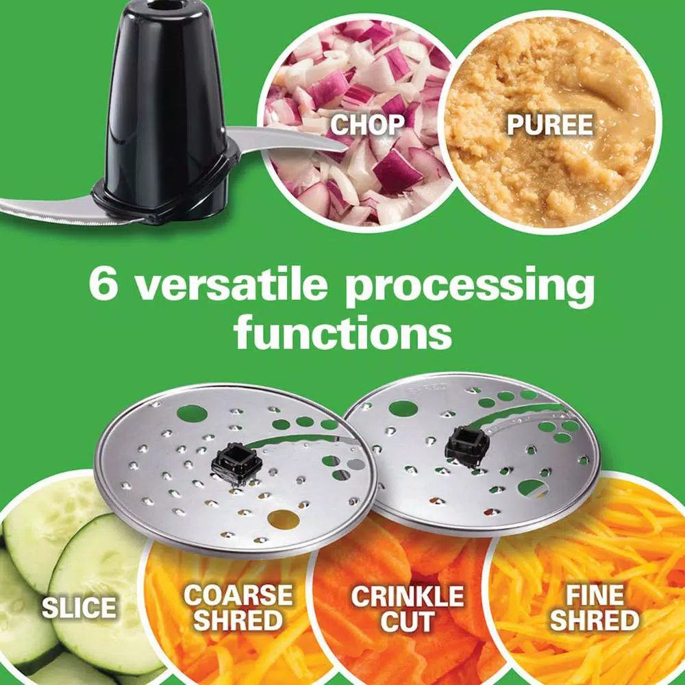 Hamilton Beach 10-Cup Food Processor, 525W, 3-Speed Grey