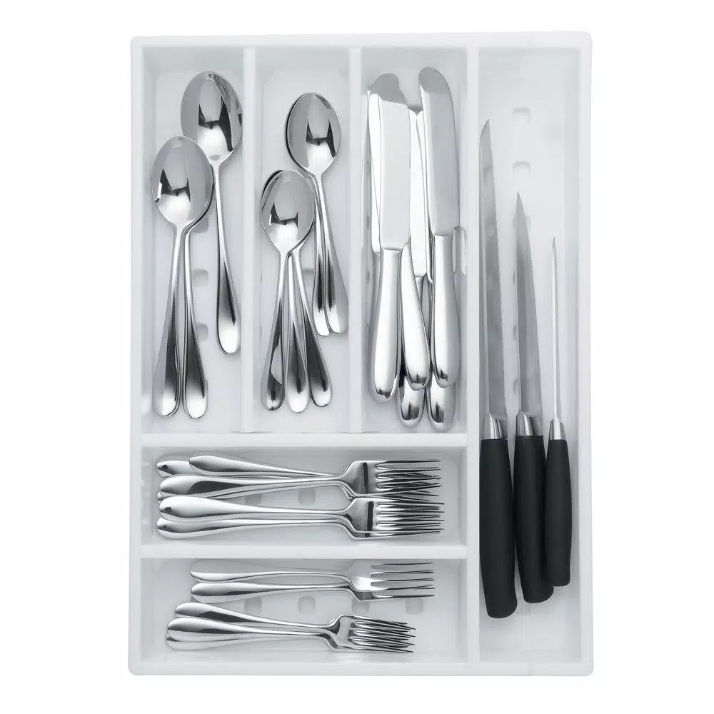 OXO Good Grips Adjustable Drawer Organizer, Expandable Kitchen Storage with 6 Dividers