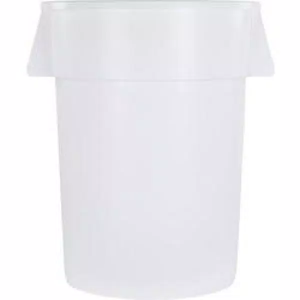 Carlisle Bronco 44 Gallon White Round Trash Can with Dolly (3-Pack)