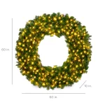 Best Choice Products 60 in. Pre-Lit LED Spruce Artificial Christmas Wreath with 300 Warm White Lights thumbnail 7