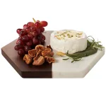 Libbey Urban Story Wood and Marble Hexagon Serving Tray thumbnail 3