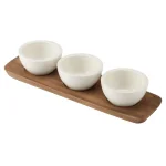 Villeroy & Boch Artesano Acacia Wood Serving Tray, Elliptical Divided Serving Dish thumbnail 4