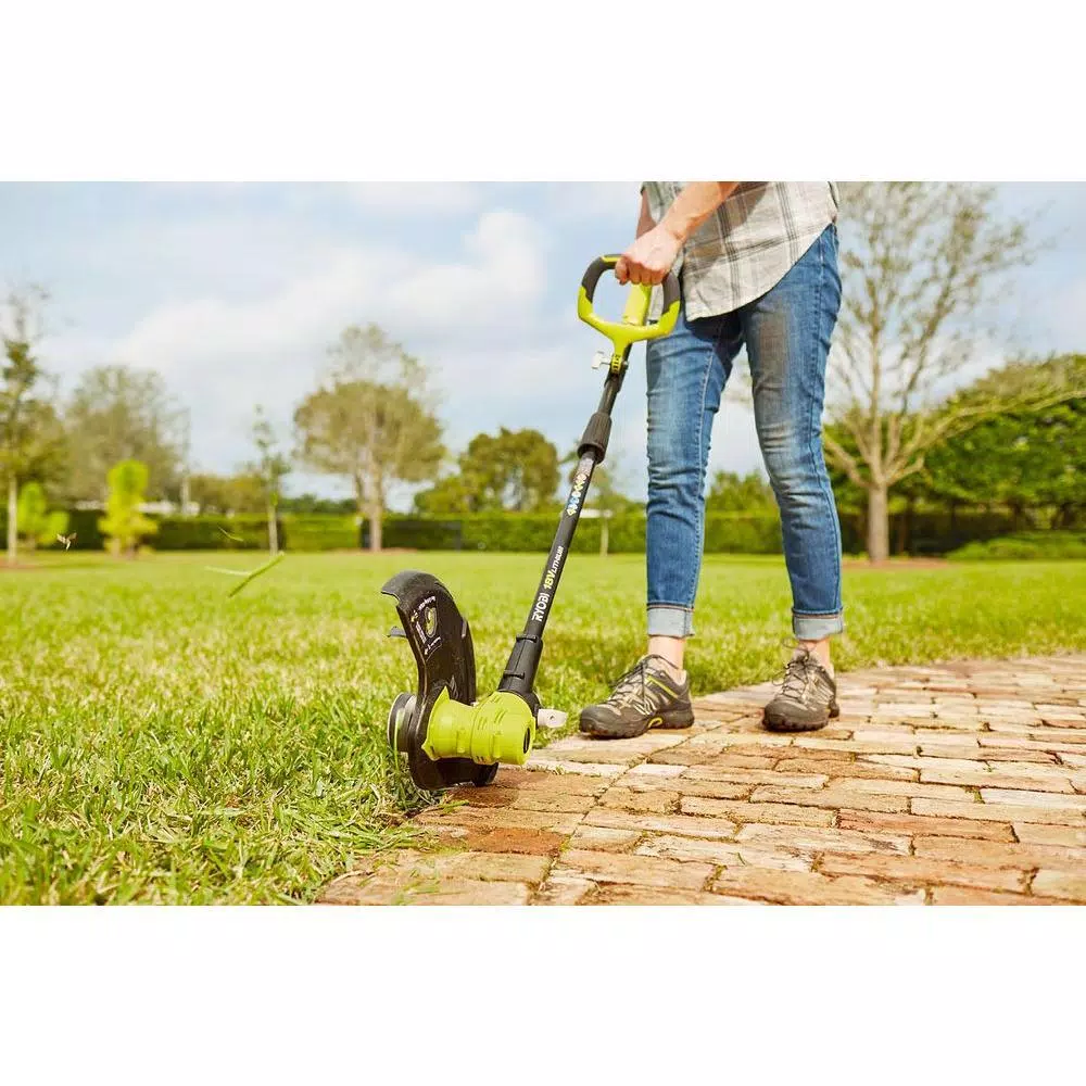 RYOBI 18V ONE+ Lithium-Ion Cordless String Trimmer and Edger Kit with 4.0 Ah Battery and Charger