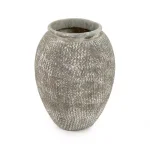 Zentique Cement Wavy Grey Large Decorative Vase with Zig Zag Grooves thumbnail 3