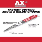 Milwaukee 9 in. Carbide Teeth Pruning Reciprocating Saw Blade, 3 TPI (3-Pack) thumbnail 3