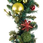 Village Lighting Company 9 ft. Pre-Lit LED Festive Holiday Pine Garland with Red and Green Ornaments thumbnail 4