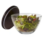 Libbey Urban Story 116 oz Extra-Large Glass Serving Bowl with Wood Lid, Clear thumbnail 3