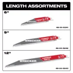 Milwaukee WRECKER 9 in. 6 TPI Carbide Teeth Multi-Material Reciprocating Saw Blade (3-Pack) thumbnail 4