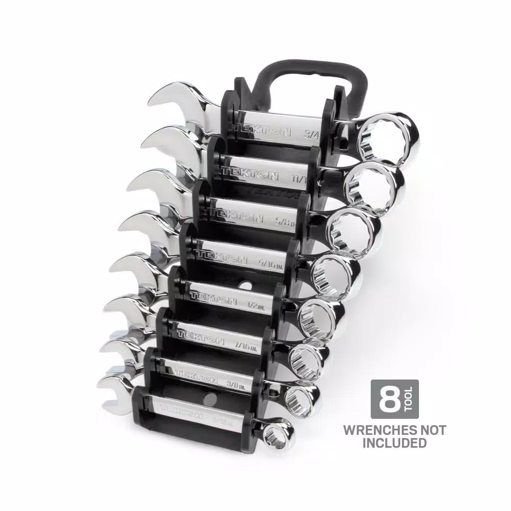 TEKTON 8-Tool Store-and-Go Stubby Wrench Keeper, Low Profile Toolbox Organizer, Black