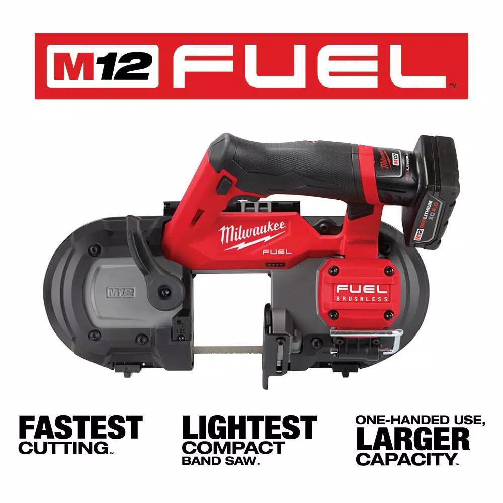 Milwaukee M12 FUEL 12V Cordless Sub-Compact Band Saw Kit with 4.0 Ah Battery and Charger