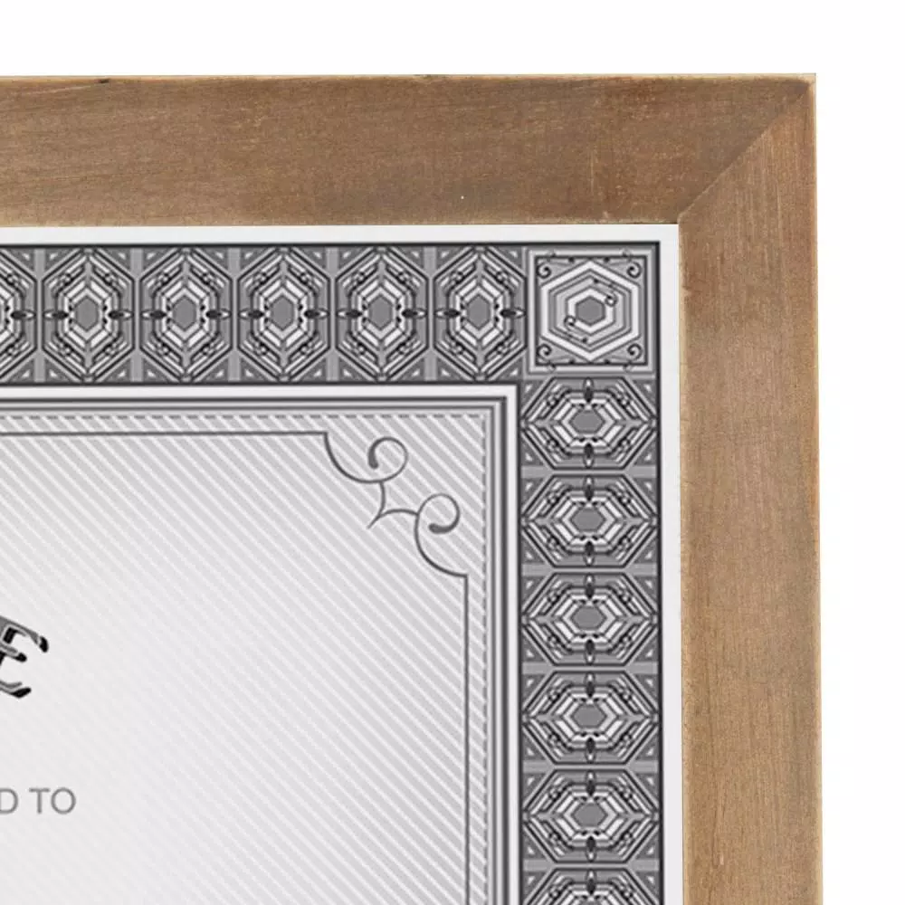 DesignOvation Gallery 8.5 x 11 in. Rustic Brown Wood Document Picture Frame Set, 4-Pack