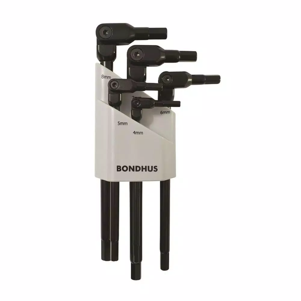 Bondhus HexPro Black Chrome Pivot Head Metric Hex Key Set, 5-Piece