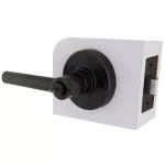 Defiant Highland Aged Bronze Privacy Door Lever with Round Rose thumbnail 5