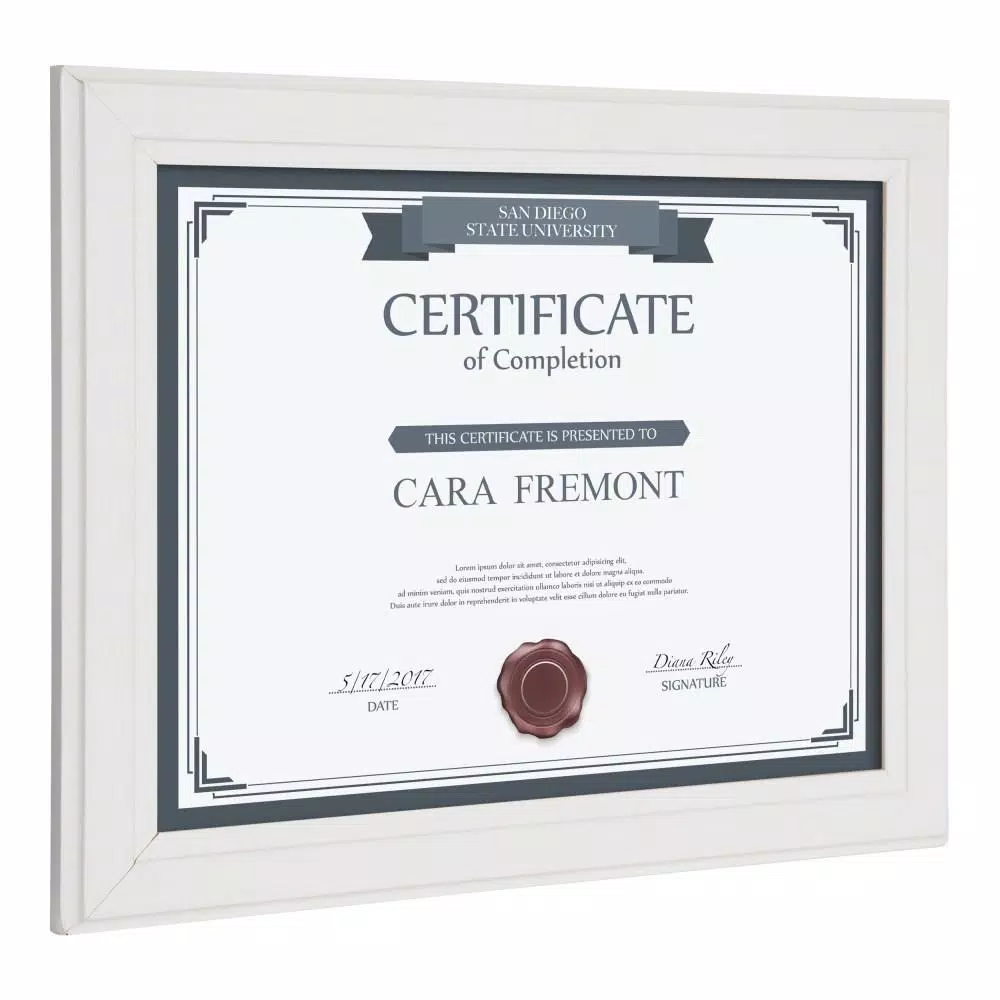 DesignOvation Kieva 8.5 x 11 in. White Solid Wood Picture Frame Set, Set of 6