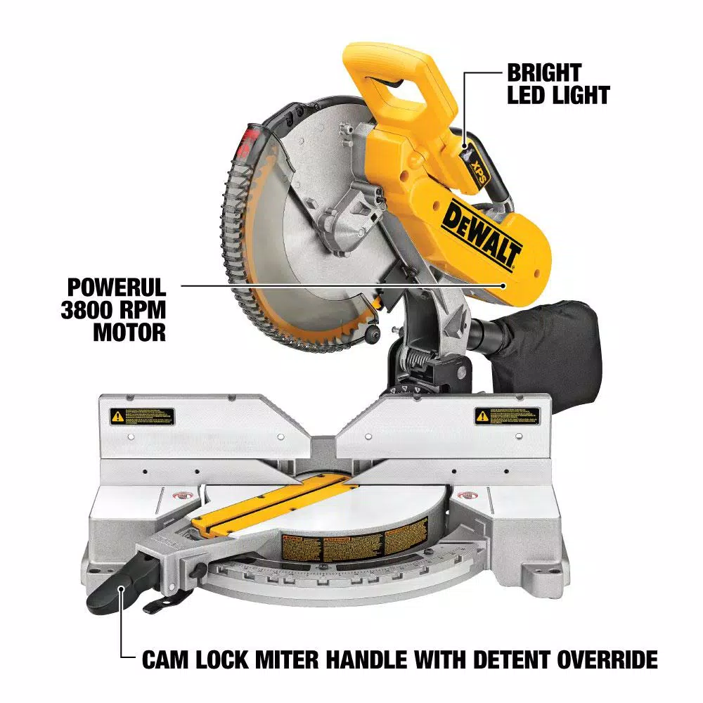 DEWALT 12 in. Double-Bevel Compound Miter Saw with XPS Light, 15 Amp Corded