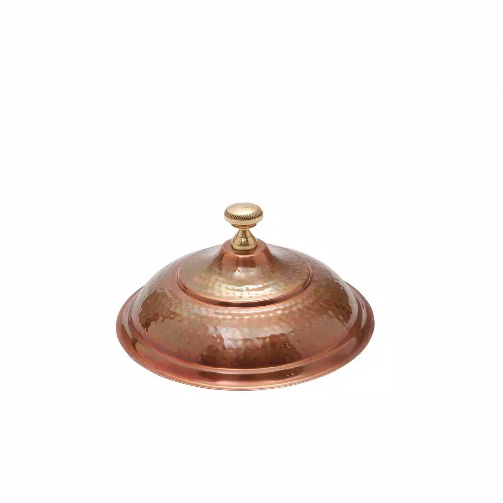 Old Dutch 1 Qt. Round Antique Copper Chafing Dish with Black Iron Stand