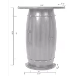 Vintiquewise Rustic Wooden Barrel Shaped Wine Bar Cabinet with Lockable Latch and 10-Bottle Storage thumbnail 4