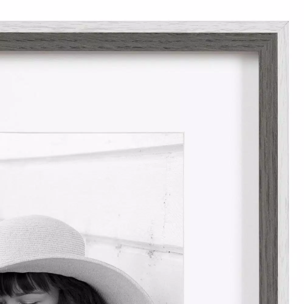 Kate and Laurel Gibson 11 x 14 in. Gallery Wall Picture Frame Set, Matted to 8 x 10 in., Gray and White (Set of 4)