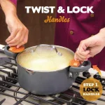 Gotham Steel 5 Qt. Non-Stick Ti-Ceramic Pasta Pot with Built-In Strainer and Twist N' Lock Handles thumbnail 2