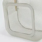 ExcelSteel Excel Steel White Fruit Basket with Wooden Handle and Iron Powdered Coating thumbnail 3
