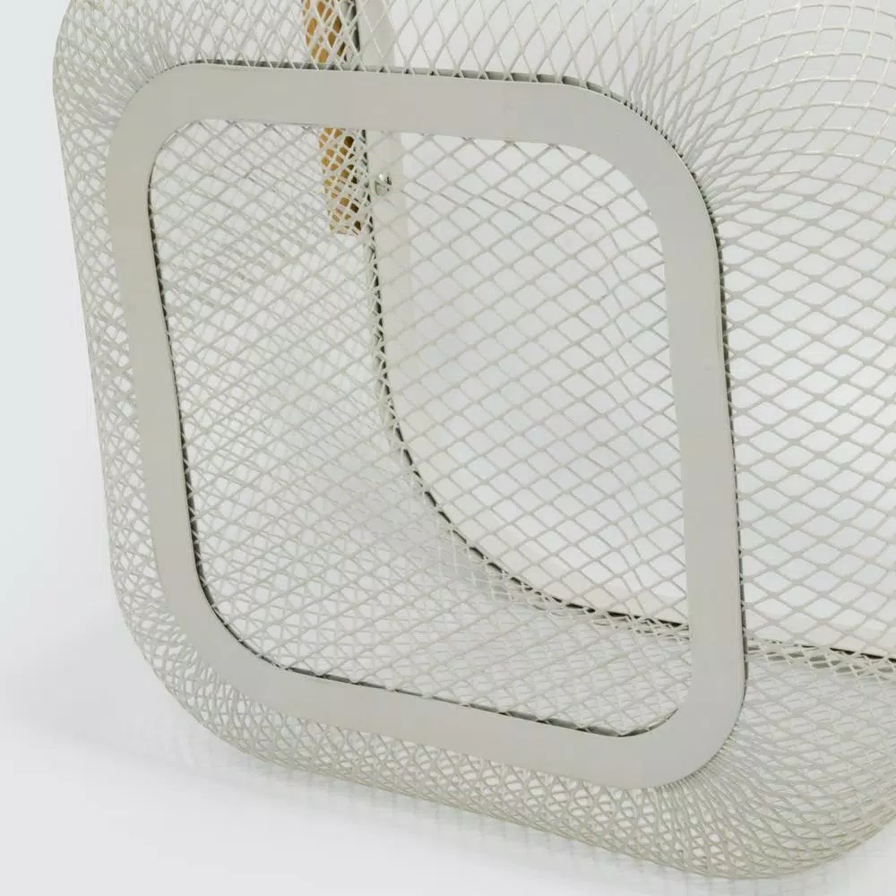 ExcelSteel Excel Steel White Fruit Basket with Wooden Handle and Iron Powdered Coating