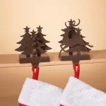 Unbranded 6.5 in. Traditional Metal Christmas Stocking Holders, Set of 2 thumbnail 3